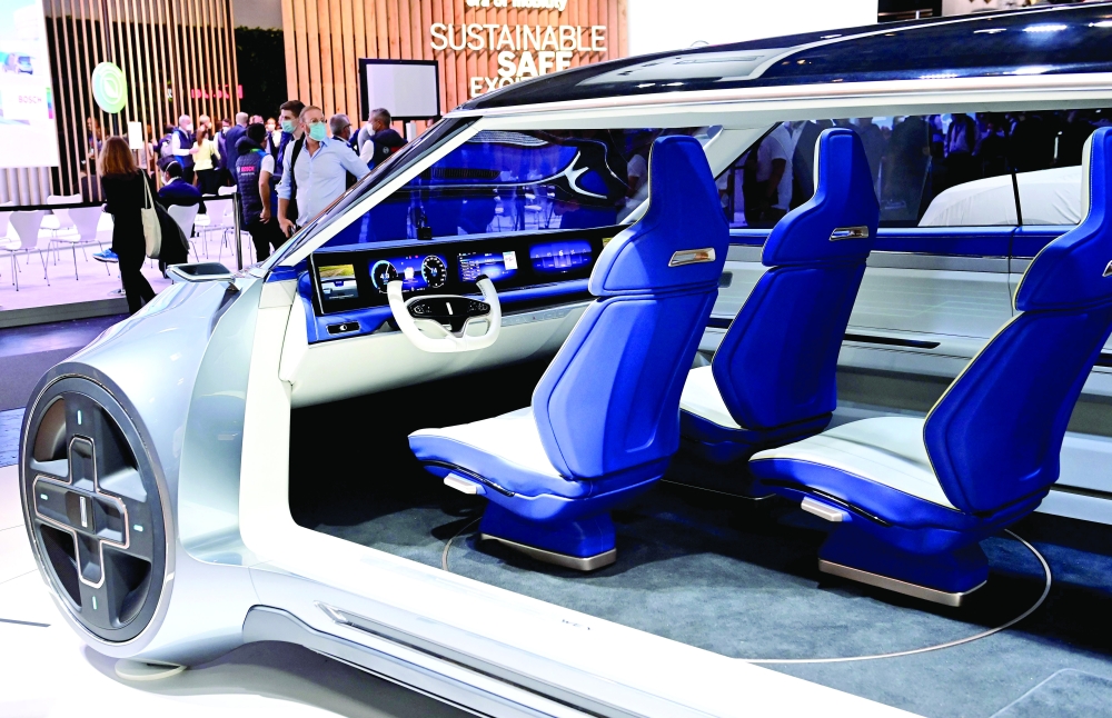 A WEY iNest car by by Chinese car maker Great Wall Motors is pictured during a press preview at the International Motor Show (IAA) in Munich. - AFP