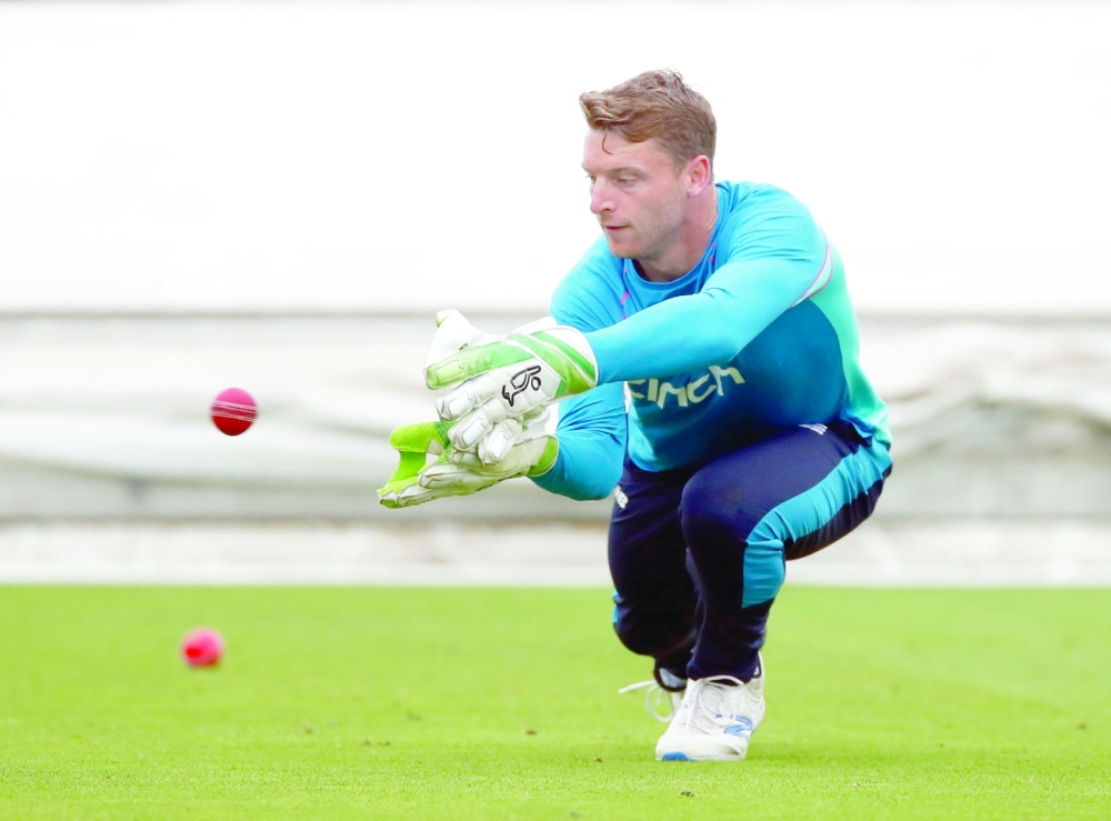 England's Jos Buttler during nets session. -- Reuters