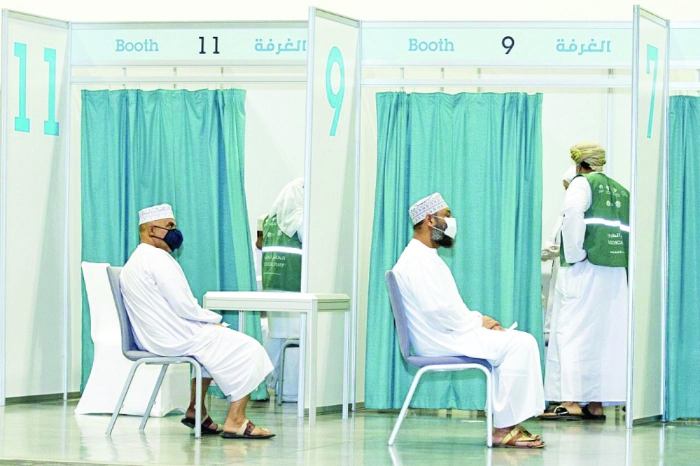 A vaccination centre in Oman