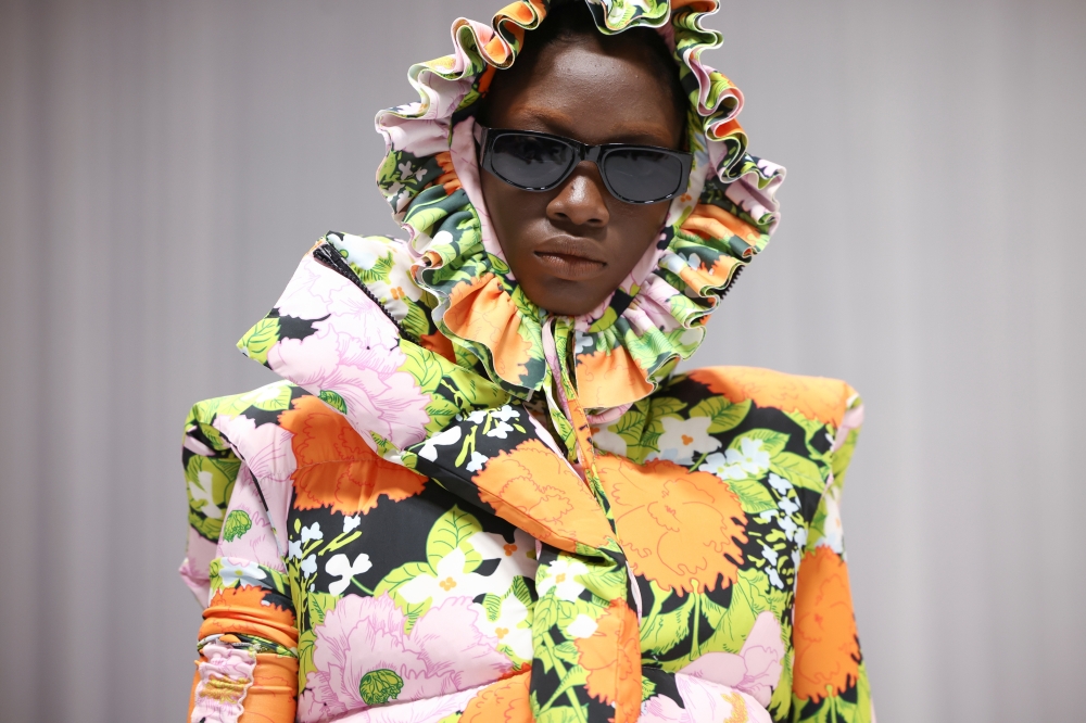 Models during London Fashion Week