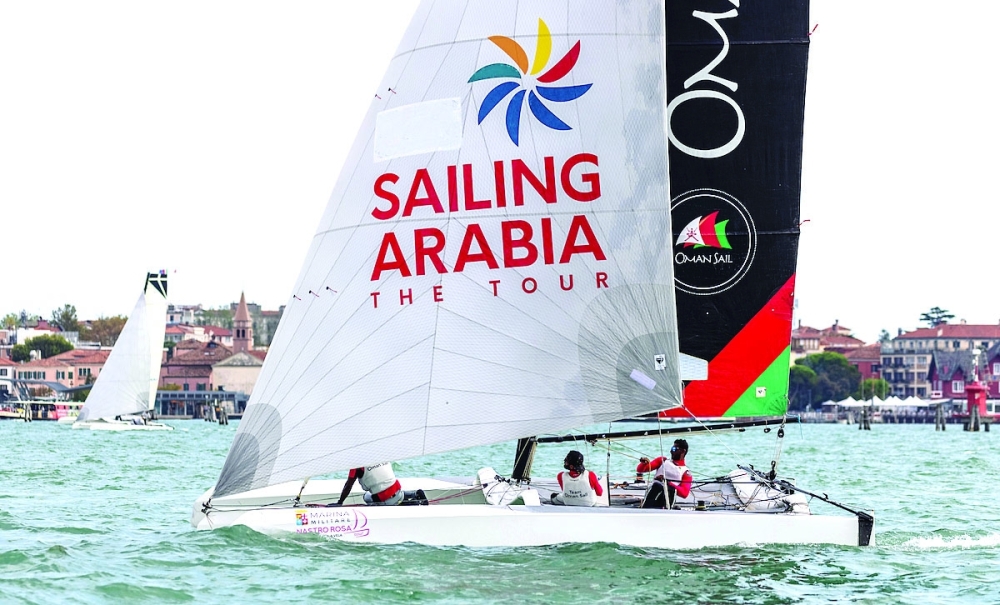 Oman Sail compete during the Double Mixed Offshore World Championship Marina Militare Nastro Rosa Tour 2021 in Italy.