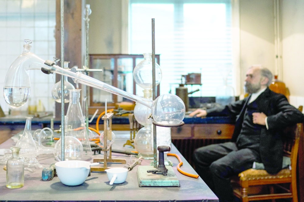 The interior of the laboratory of Alfred Nobel, where powder trials and experiments with artificial rubber and synthetic threads were carried out, in Karlskoga, Sweden. -- AFP