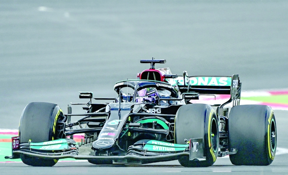 Mercedes' Lewis Hamilton drives during a practice session at the Intercity Istanbul Park in Istanbul, ahead of the Turkish F1 Grand Prix. -- AFP

