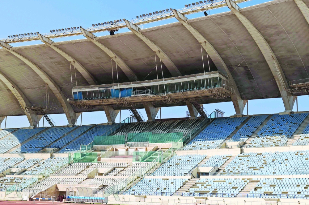 A partial view shows the deterioration of Camille Chamoun Sports City Stadium in Beirut on Friday. - AFP