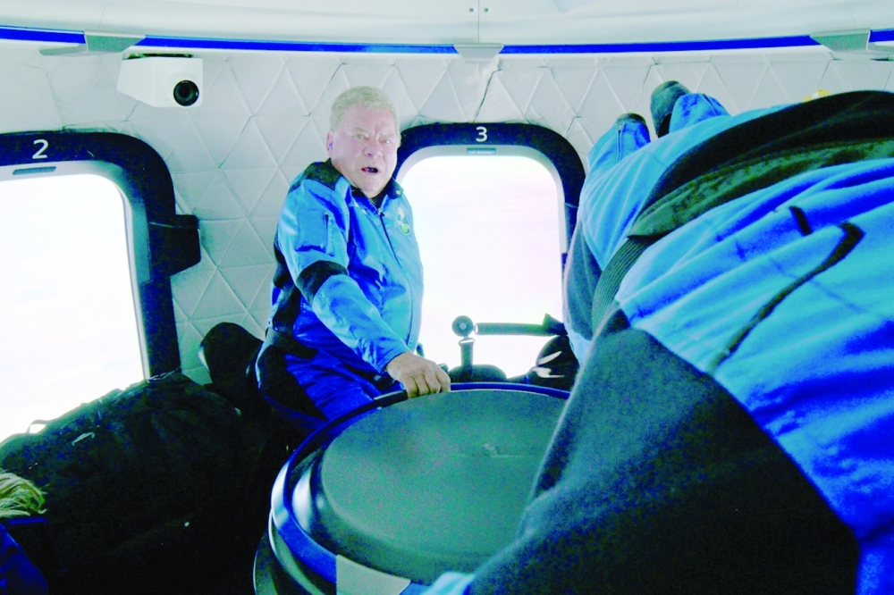 William Shatner onboard Blue Origin flight. -- Reuters