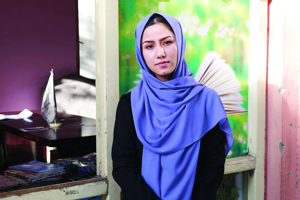 School teacher Nasrin Hasani during an interview in Kabul. - AFP