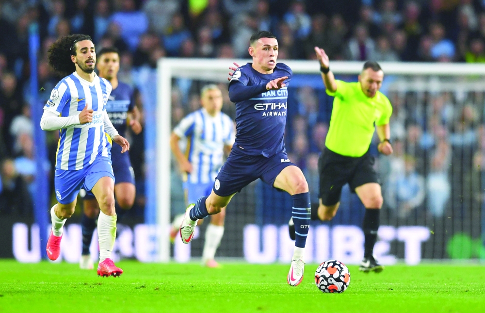 Manchester City's Phil Foden in action. -- Reuters