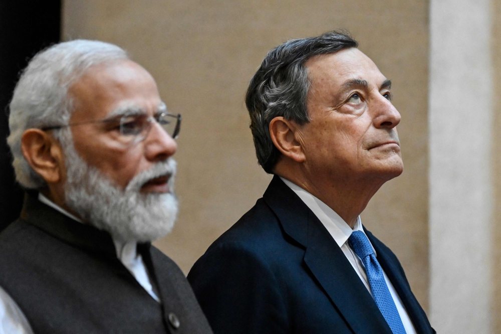 Mario Draghi and Narendra Modi 