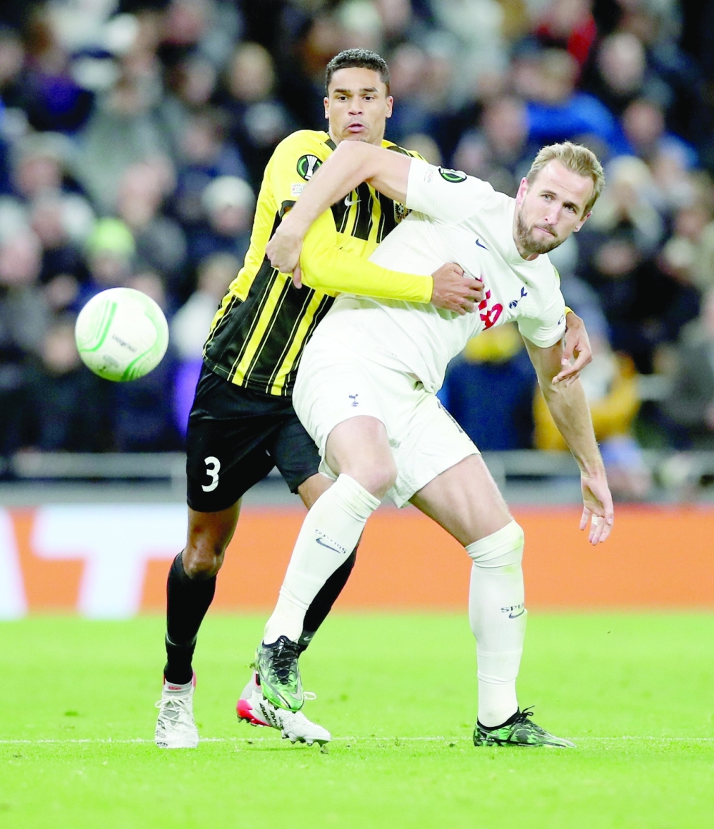 Vitesse Arnhem's Danilho Doekhi in action with Tottenham Hotspur's Harry Kane. -- Reuters