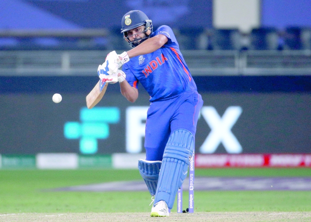 India's Rohit Sharma in action. -- Reuters