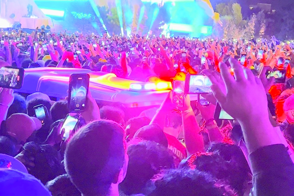 An ambulance is seen in the crowd during the Astroworld music festiwal in Houston, Texas, US, on Friday in this still image obtained from a social media video on Saturday. - Reuters 