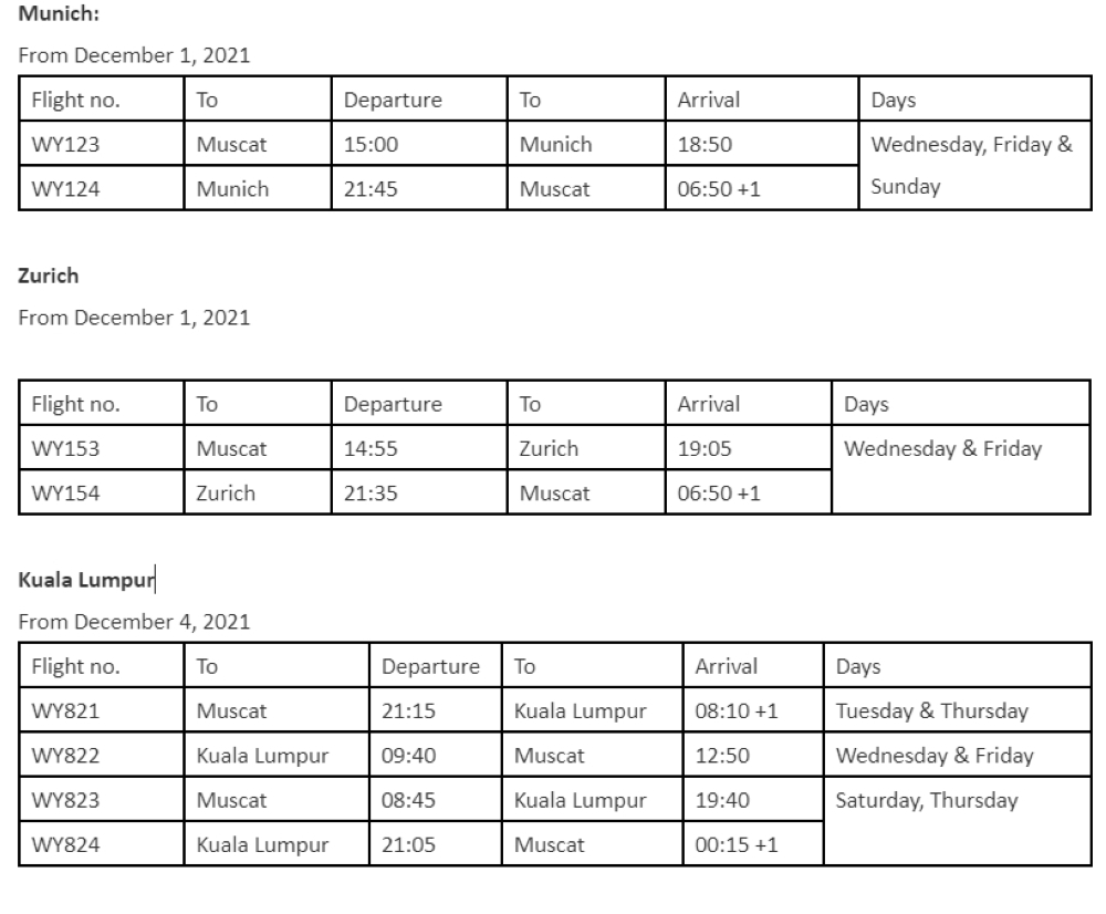 schedule