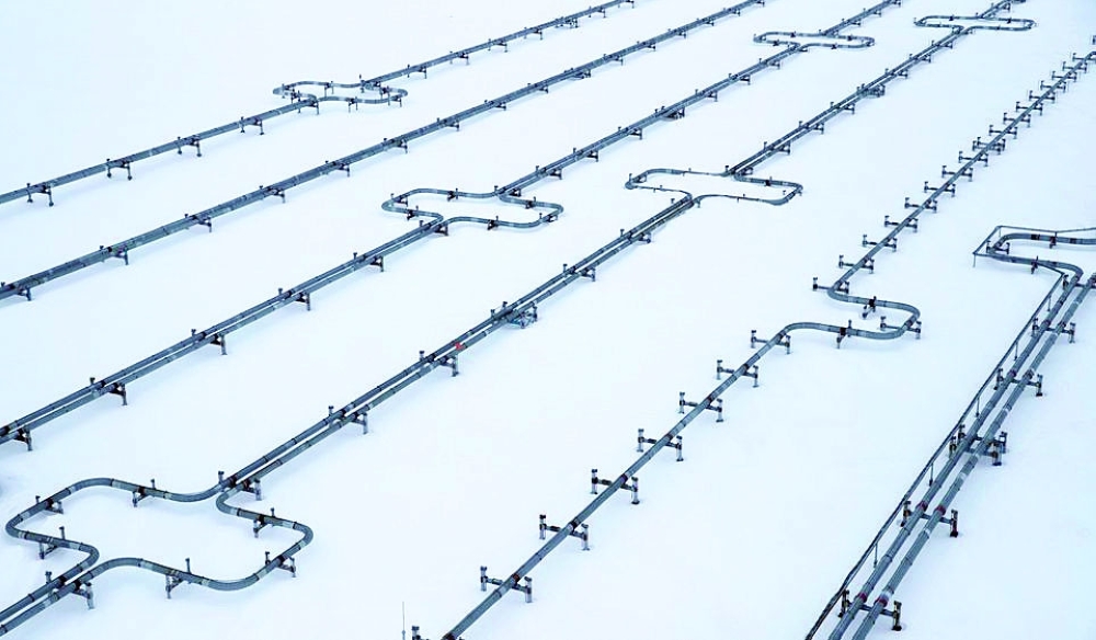 A view shows pipelines at a gas processing facility, operated by Gazprom company, at Bovanenkovo gas field on the Arctic Yamal peninsula, Russia. — Reuters