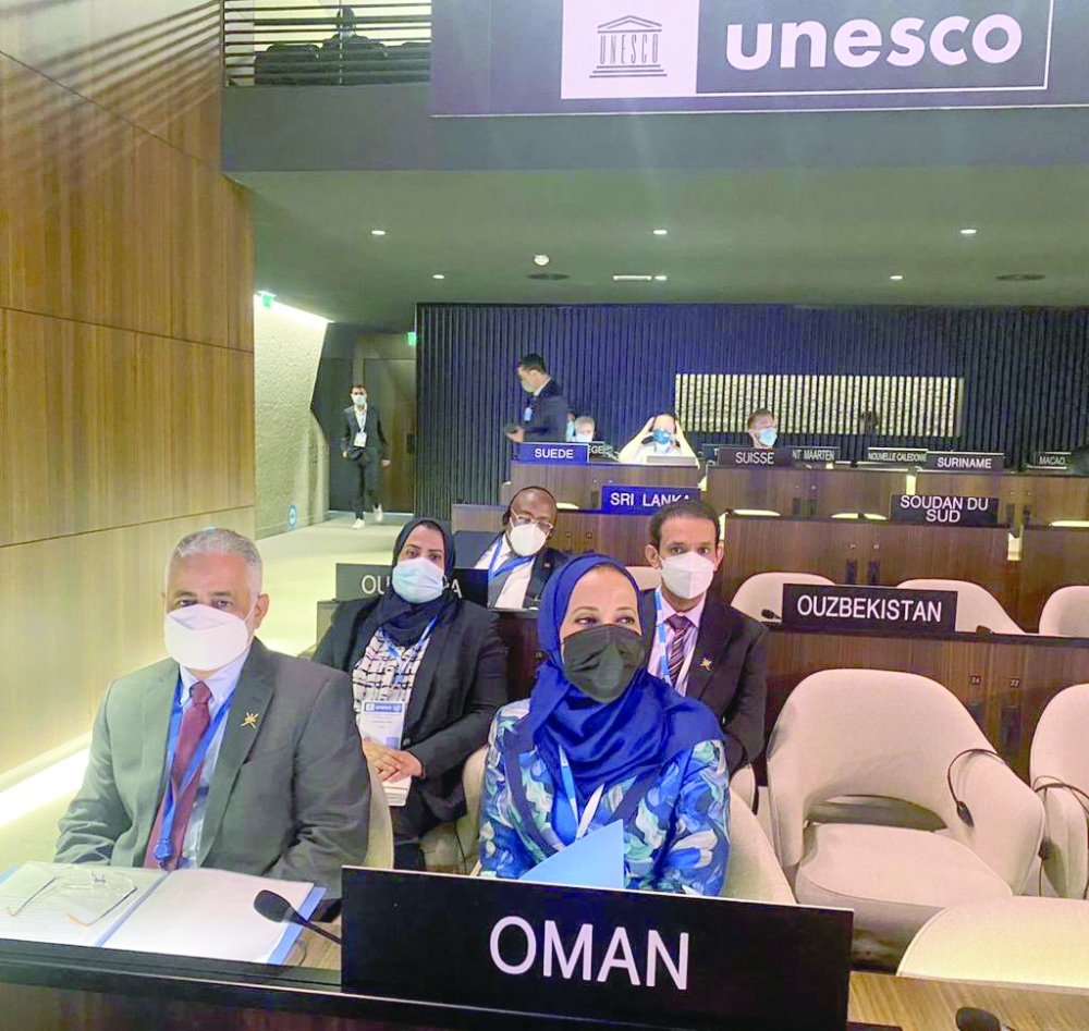 Dr Madeeha Ahmed al Shaibani, Minister of Education, at the 41st session of the UNESCO’s general conference in Paris on Thursday.