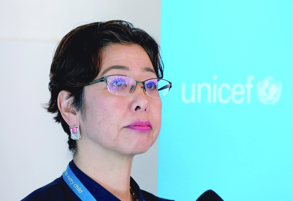 Lebanon Representative Yukie Mokuo attends a news conference in Beirut. - Reuters 