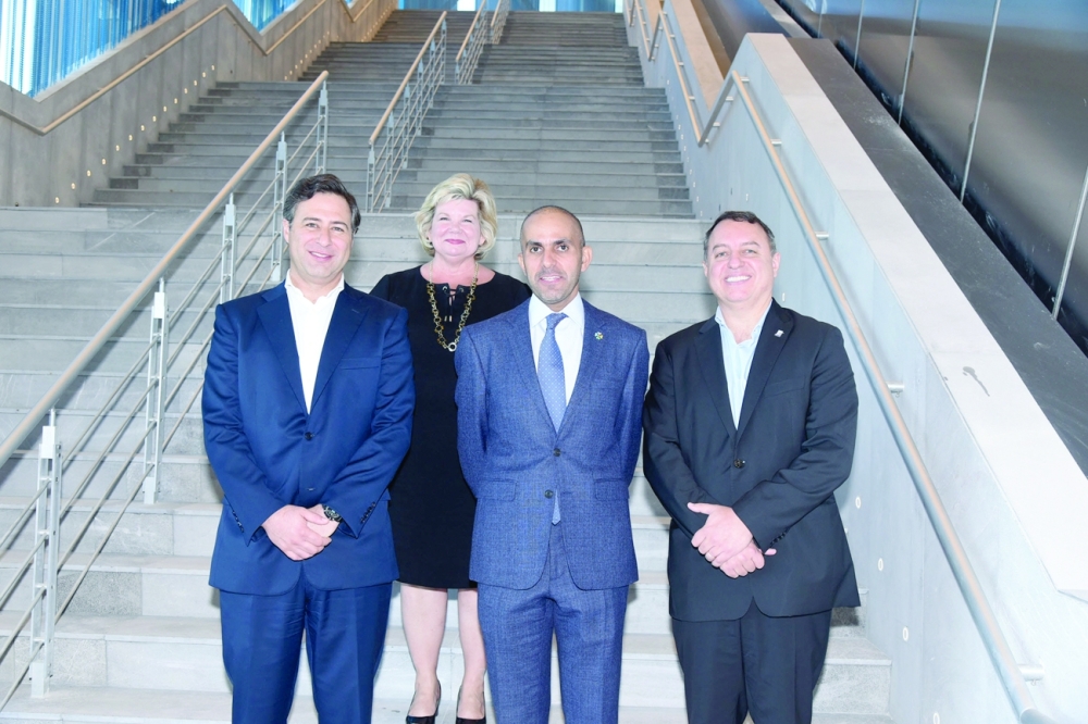 Shaikh Aymen bin Ahmed al Hosni, CEO of OmanAirports, with ACI's new World Governing Board in Cancun, Mexico on Wednesday. 
