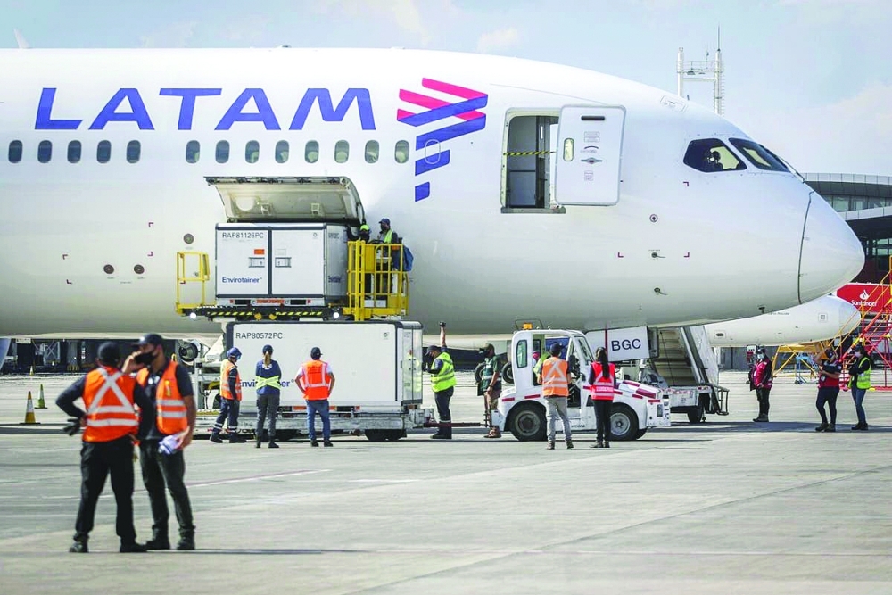 LATAM Airlines plane is seen at Santiago International Airport, Chile. — Reuters