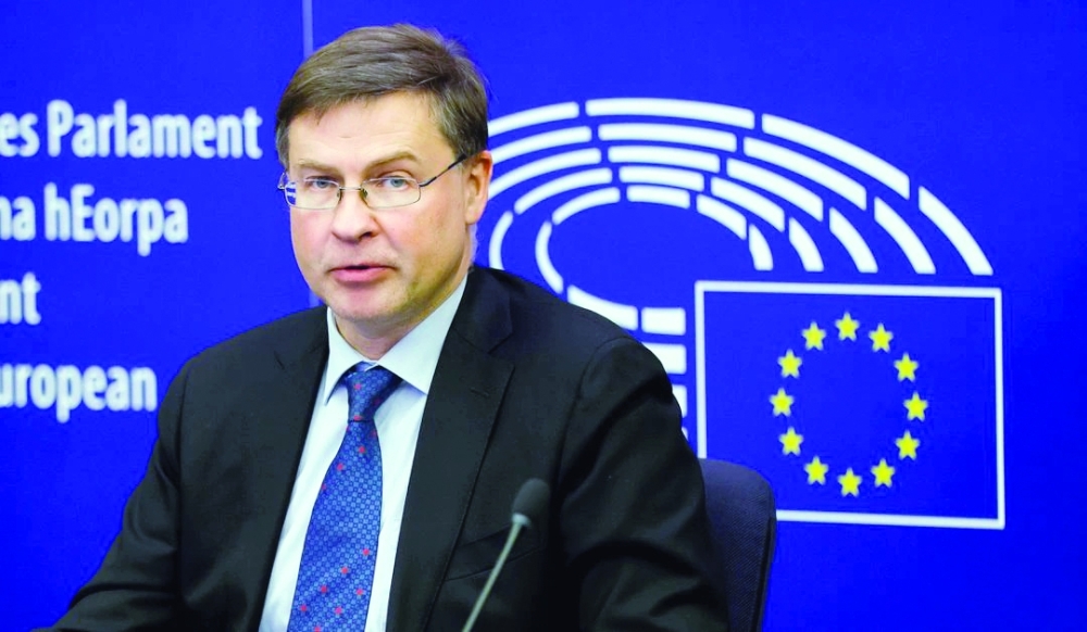 European Commission Executive Vice President Valdis Dombrovskis attends a press conference in Strasbourg, France, in this file photo. — Reuters