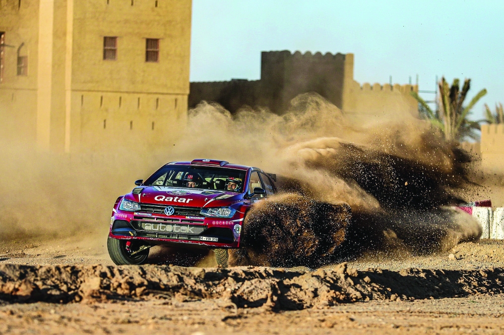 Nasser Saleh Al-Attiyah in action at last year's Oman Rally.