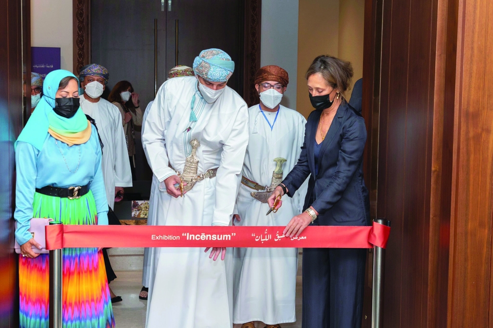 His Highness Sayyid Kamil bin Fahd al Said inaugurates the Incēnsum exhibition at The National Museum on Wednesday.