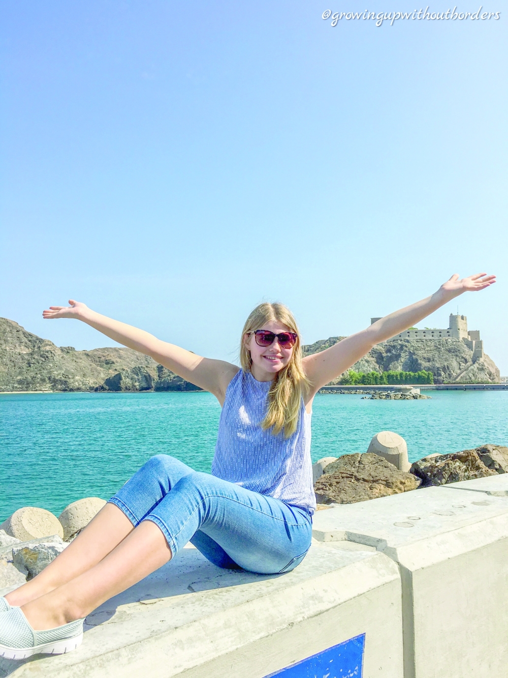 Julia at Muttrah sea front