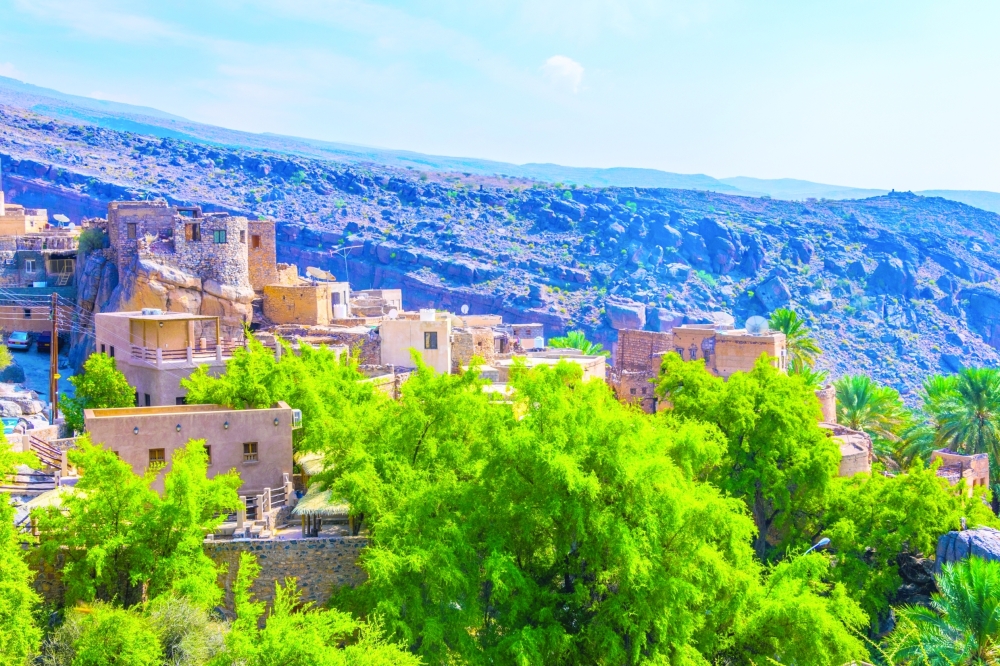 Aerial,View,Of,The,Misfat,Al,Abriyeen,Village,In,Oman.