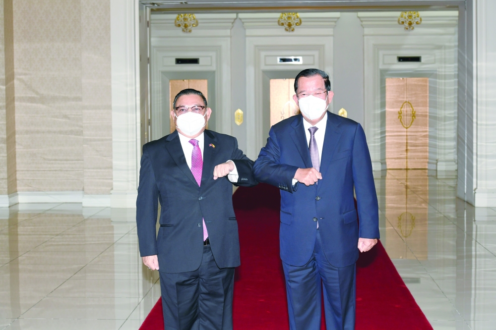 Myanmar's military-appointed Foreign Minister Wunna Maung Lwin meets Cambodia's Prime Minister Hun Sen in Phnom Penh. - Reuters