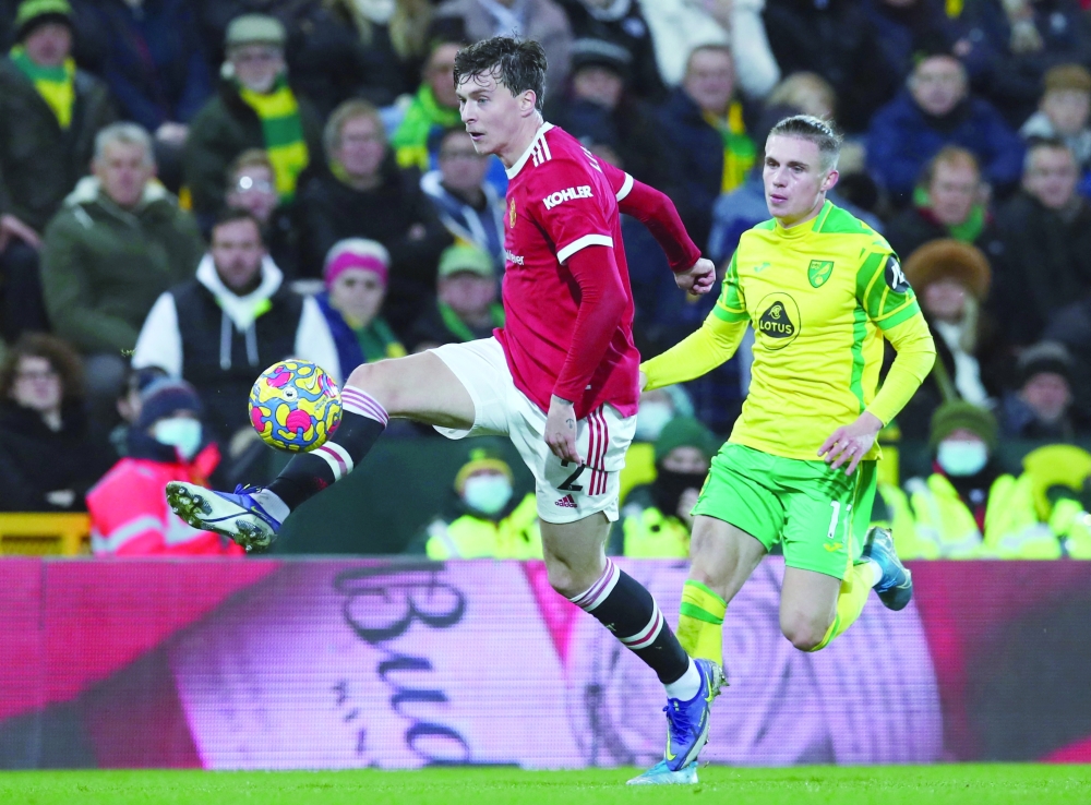 Manchester United's Victor Lindelof in action. -- Reuters