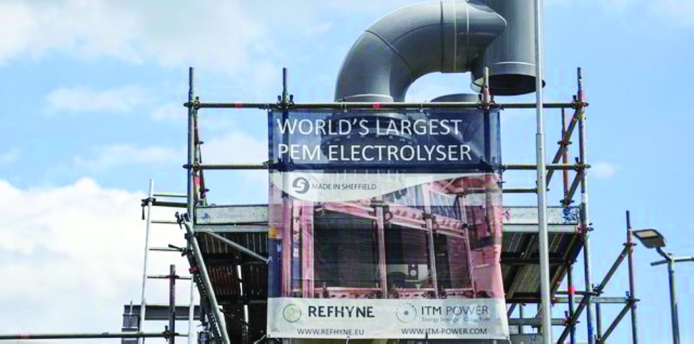 A 10MW proton-exchange membrane electrolyser to make green hydrogen is seen in Germany, in this photo illustration. — AFP