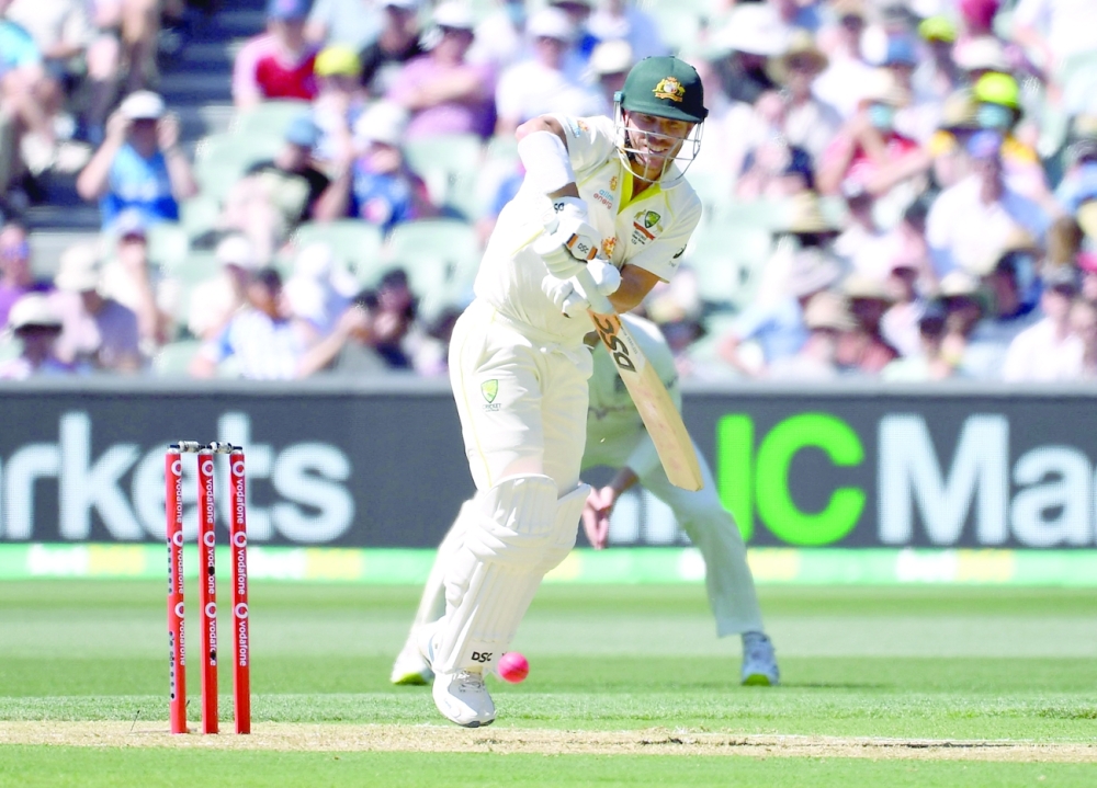 Australia's David Warner in action. -- Reuters