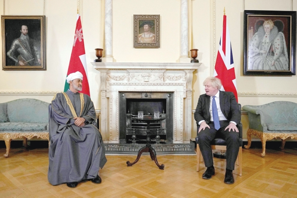 UK Prime Minister Boris Johnson welcomes His Majesty Sultan Haitham bin Tarik