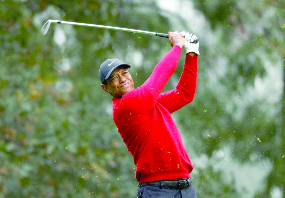 Tiger Woods of the US on the 4th hole during the final round. -- Reuters
