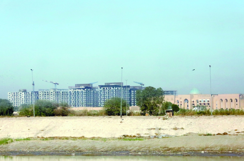 A view of the Green Zone which houses the seat of the Iraqi government as well as the US embassy, in the capital Baghdad, on Sunday, after two rockets targeted the area early in the morning. - AFP