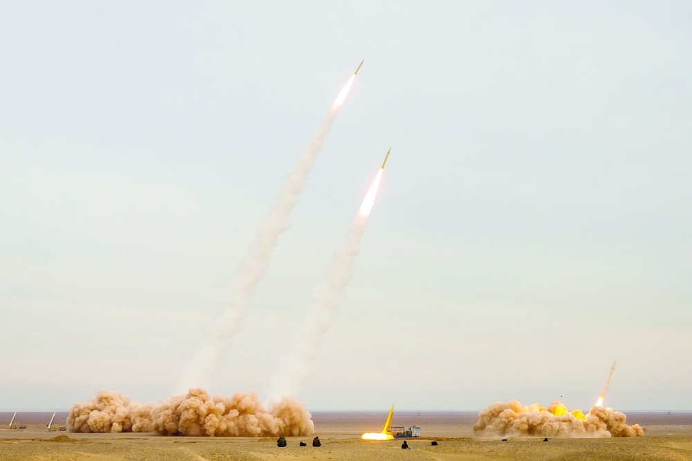 Missiles are launched during a joint exercise in the southwest of Iran. — Reuters