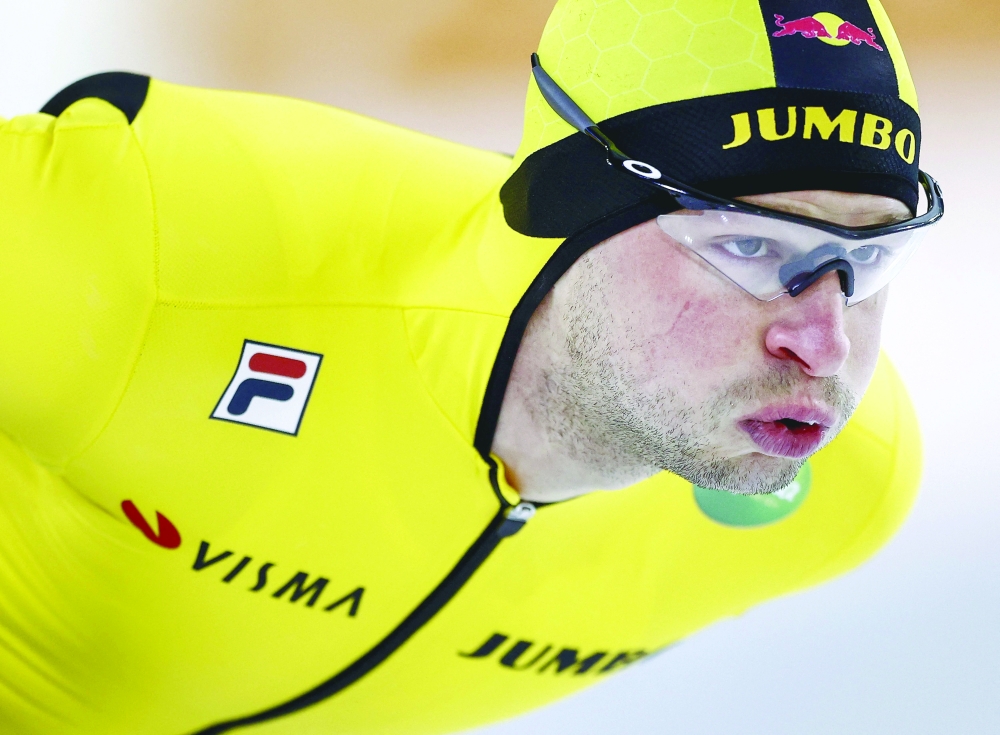 Sven Kramer of the Netherlands competes in the 5000m men during the Olympic qualification tournament long track speed skating for the Winter Olympics to be held in Beijing in 2022, at Thialf ice arena in Heerenveen, northern Netherlands, on December 26, 2021.  - Netherlands OUT
 (Photo by Vincent Jannink / ANP / AFP)

