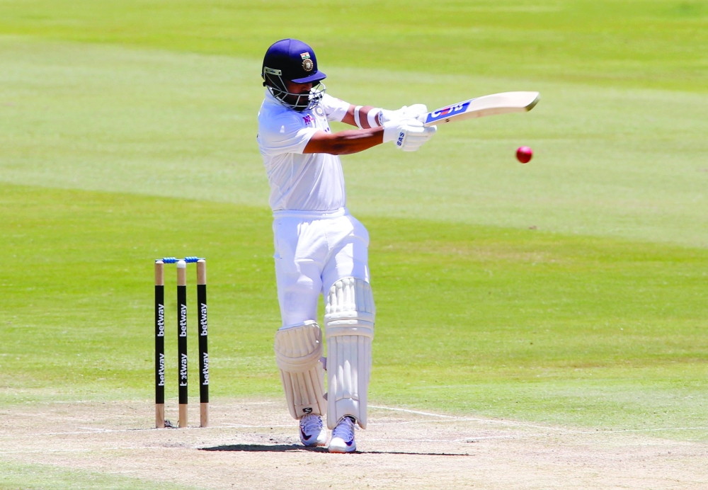 India's Ajinkya Rahane in action. -- Reuters