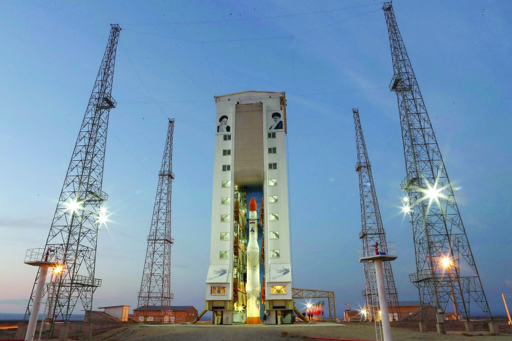 Iranian satellite carrier rocket 'Simorgh' is seen in an unknown location in Iran. -- Report