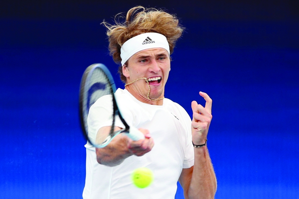 Tennis - ATP Cup - Sydney Olympic Park, Sydney, Australia - January 4, 2022 Germany's Alexander Zverev in action during his group stage match against Taylor Fritz of the U.S. REUTERS/Asanka Brendon Ratnayake
