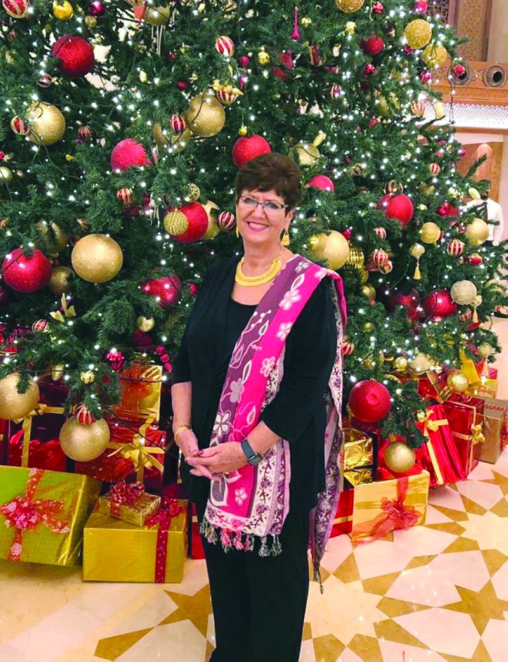 Elly Hollemans at the Christmas tree lighting during her Muscat visit