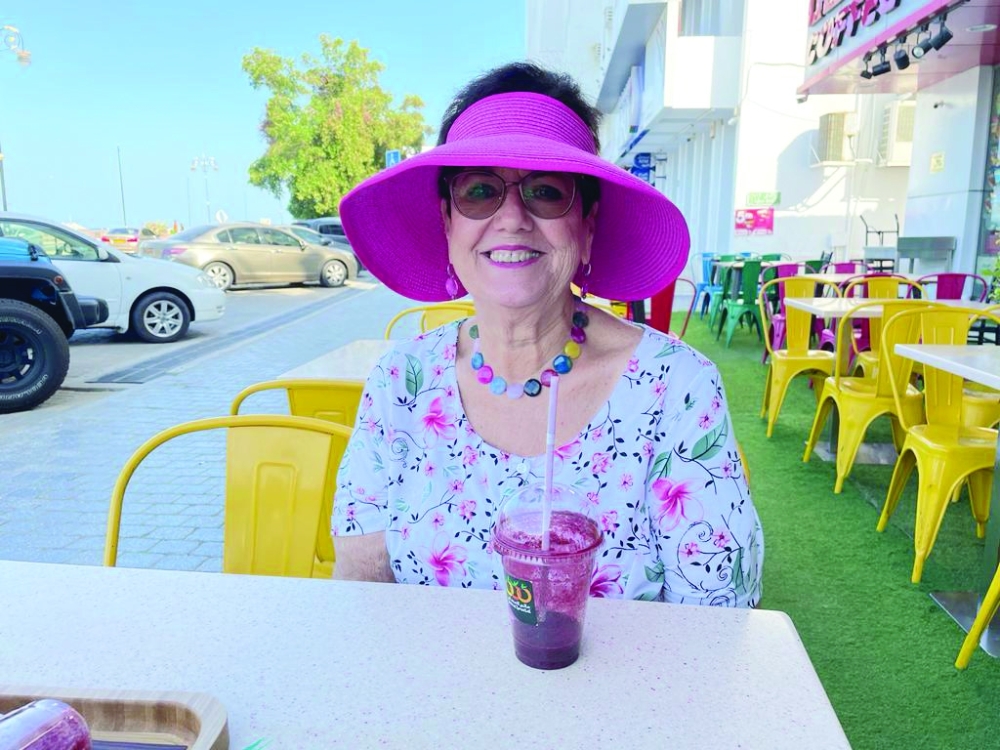 Elly Hollemans relaxing in Muttrah