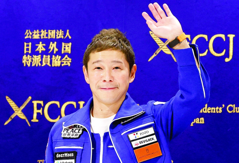 Yusaku Maezawa attends a news conference at the Foreign Correspondents' Club of Japan, in Tokyo on Friday. - Reuters