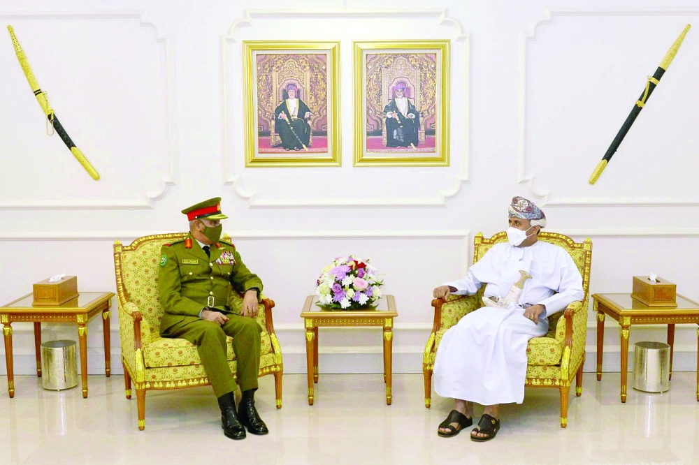 Dr Mohammed Nasser al Zaabi with Lt Gen Theyab Saqr al Nuaimi.