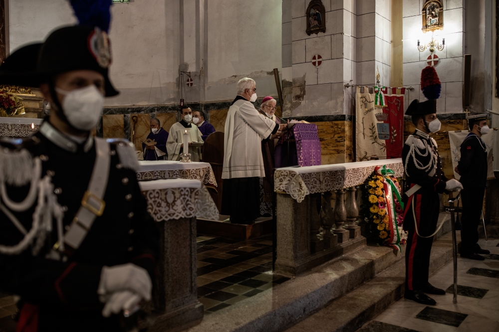 The commemoration Mass for the 10th anniversary of the Costa Concordia cruise ship disaster, held at San Lorenzo Church at Giglio, Italy