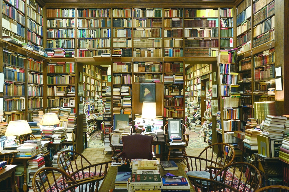 An undated photo by Will Kirk/Johns Hopkins University of the home library of Prof. Richard Macksey  an image of biblio abundance that regularly makes the rounds in book-loving corners of social media and the internet, drawing comments of awe and delight. (Will Kirk/Johns Hopkins University via The New York Times)