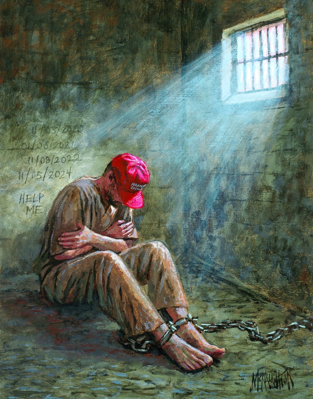 Jon McNaughtons Solitary Confinement (2021), created after the insurrection at the Capitol. (Jon McNaughton via The New York Times) 