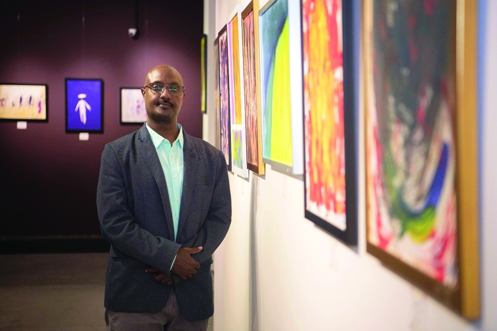 Abdelrahman Saad at his solo exhibition 