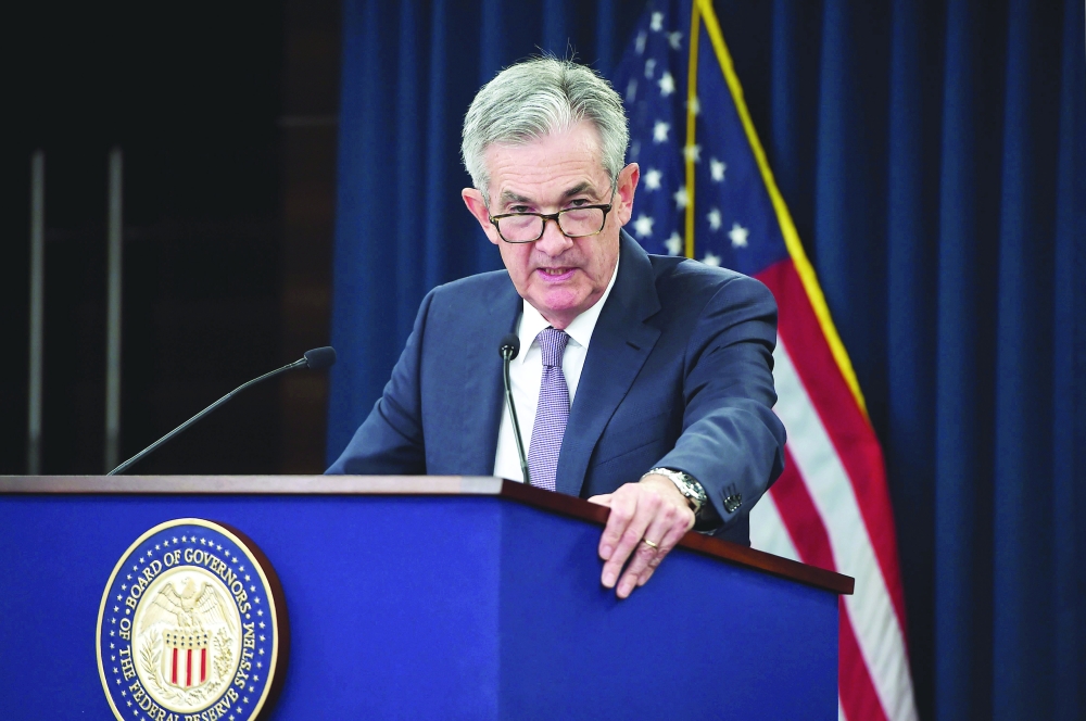 Federal Reserve Board Chairman Jerome Powell speaks at a news conference in Washington, DC. — AFP