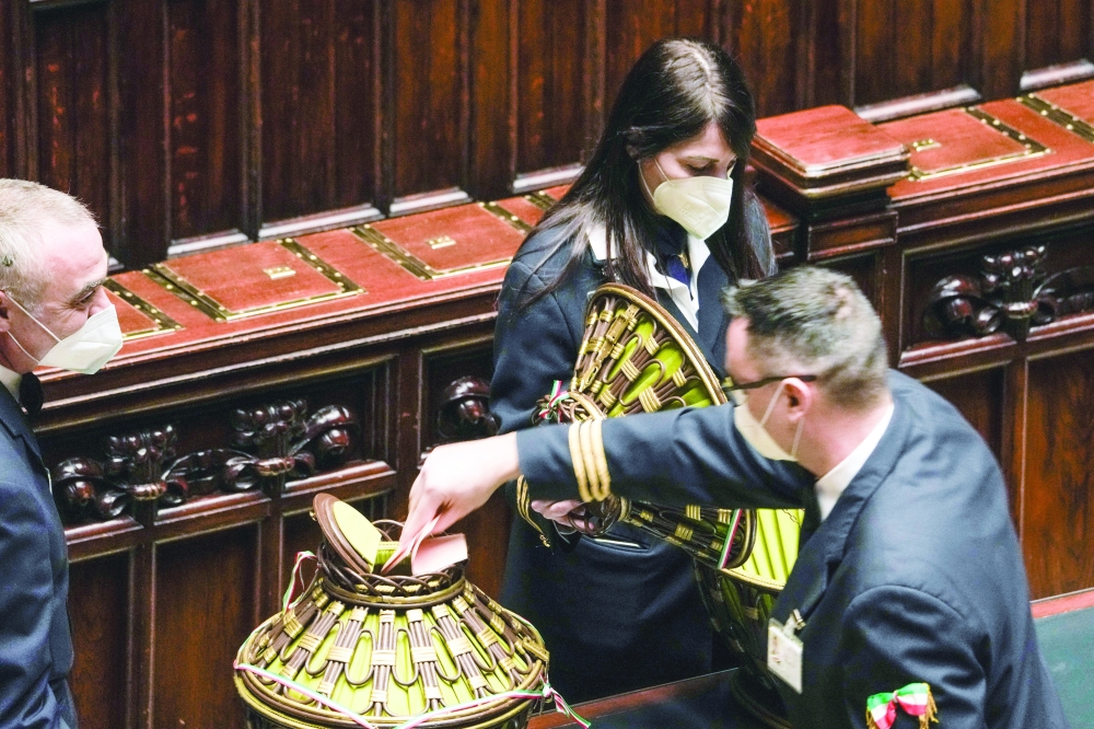 The ballots are counted during a voting session in the Italian parliament on Friday. - Reuters