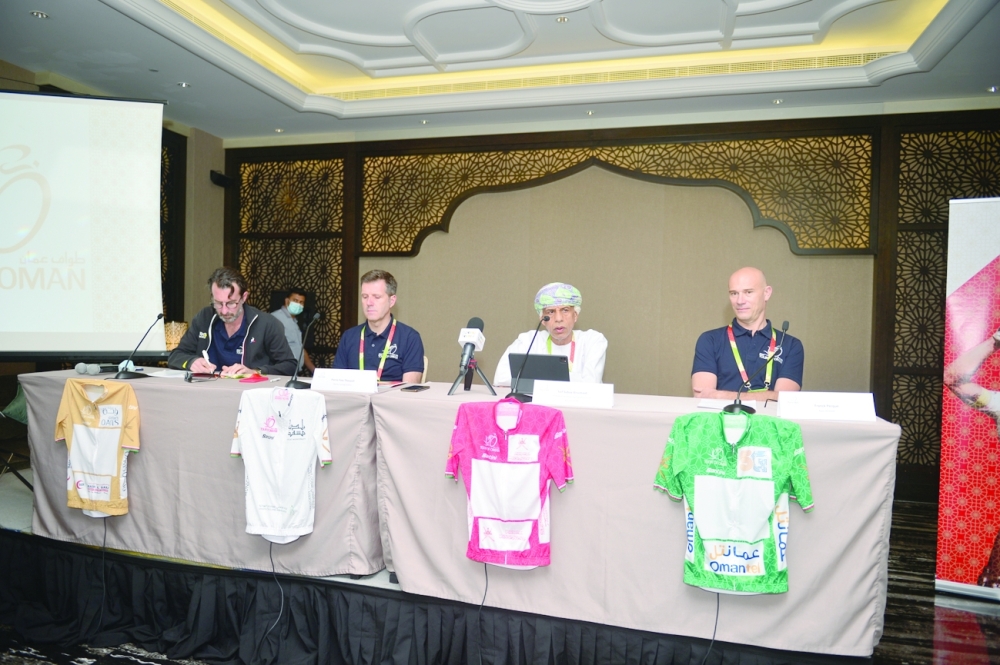 The top officials of Tour of Oman address a press conference. -- AbdulWahid 