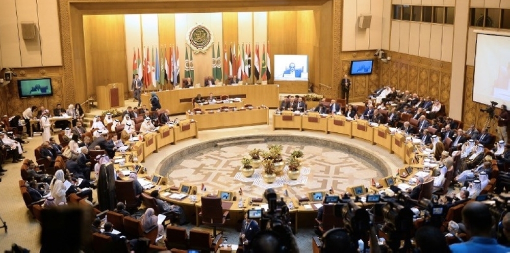 
This picture taken on September 11, 2018 shows a general view of a meeting of the Arab League Foreign Ministers at its headquarters in the Egyptian capital Cairo, during a special session on the sidelines discussing the financial crisis of the United Nations Relief and Works Agency for Palestine Refugees (UNRWA)'s caused by the US scrapping its contributions. / AFP PHOTO / MOHAMED EL-SHAHED
